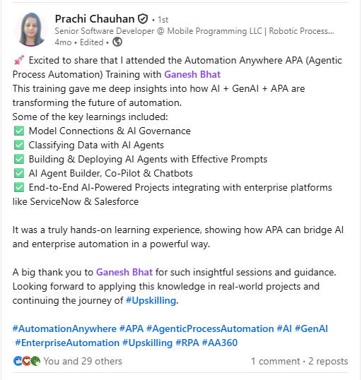 Prachi Chauhan Recognition